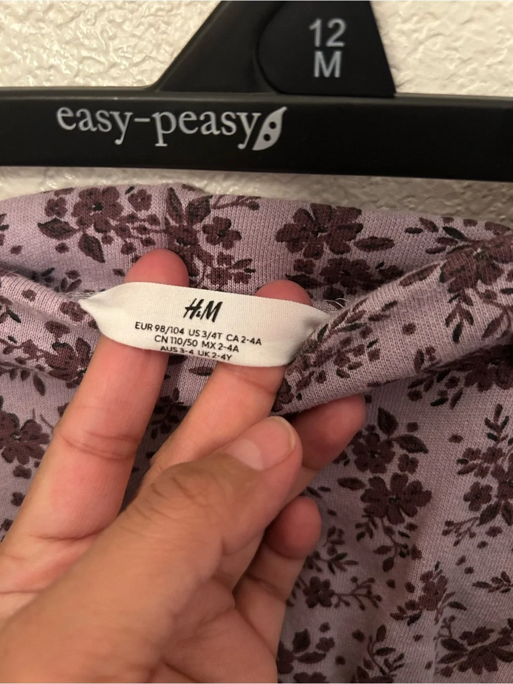 H&M Lilac Eyelet Floral Top and Skirt Set
